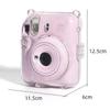 Fenmic Instant Camera Clear Case for Fujifilm Instax Mini 12, with Film Pocket, Photo Clip, Stickers, and Adjustable Shoulder Strap (Set of 2)