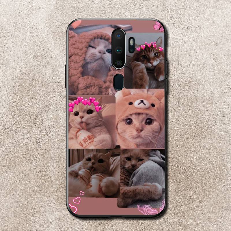 Coque de téléphone Mèmes de chat pour Vivo Y91C Y11 17 19 17 67 81 Oppo A9 2020 Realme c3