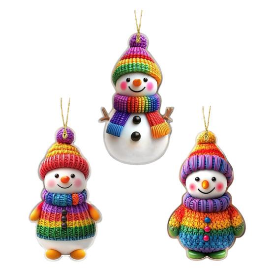 

Снеговик Рождественские украшения Персонализированные 2D акриловые украшения на елку Подвесные украшения-снеговики для праздника D