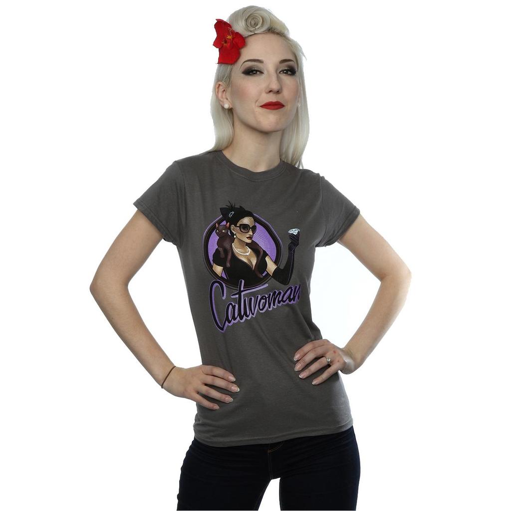 DC Bombshells Womens/Ladies Catwoman Heather T-Shirt
