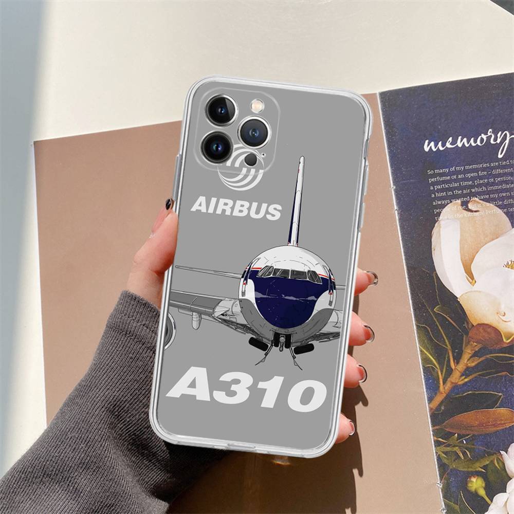 Custodia per Telefono con Logo A-Airbus per iPhone 11 13 16 12 17 14 15 Pro Max Plus Cover Posteriore Morbida Trasparente Coque