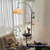 Chinese Retro Floor Lamp & Side Table Combo for Living Room or Bedroom