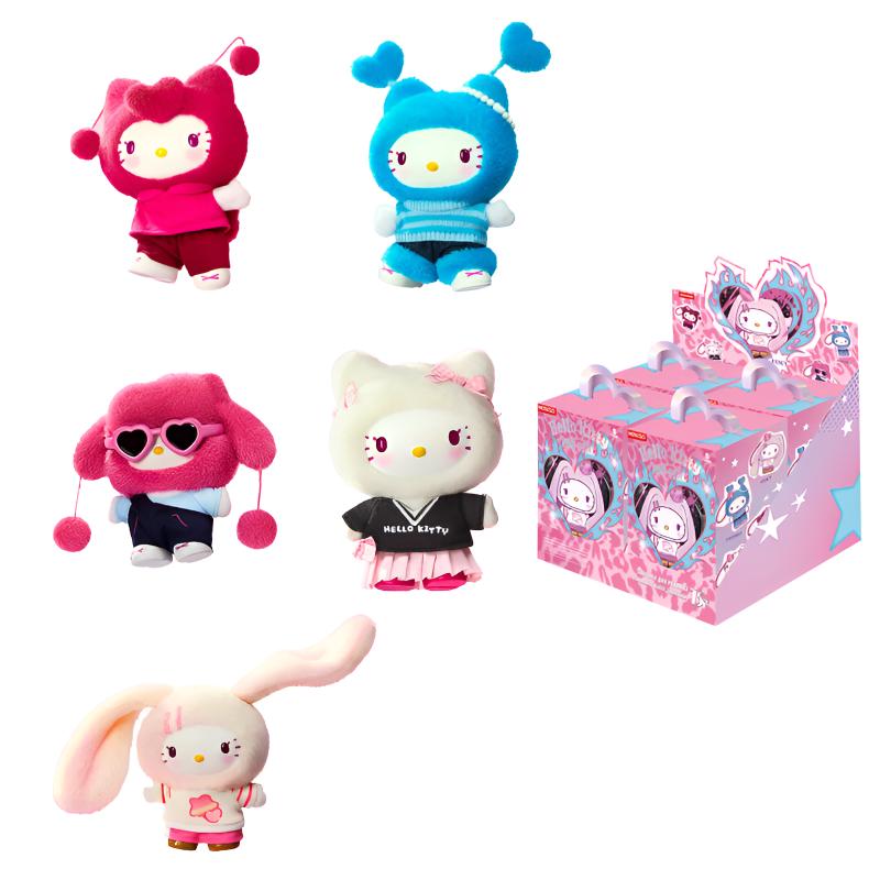 MINISO x Sanrio Characters Pop Star Collection Vinyl Plush Charm Mystery Boxes Single Mystery Box/Full Box 4 Pcs Doll