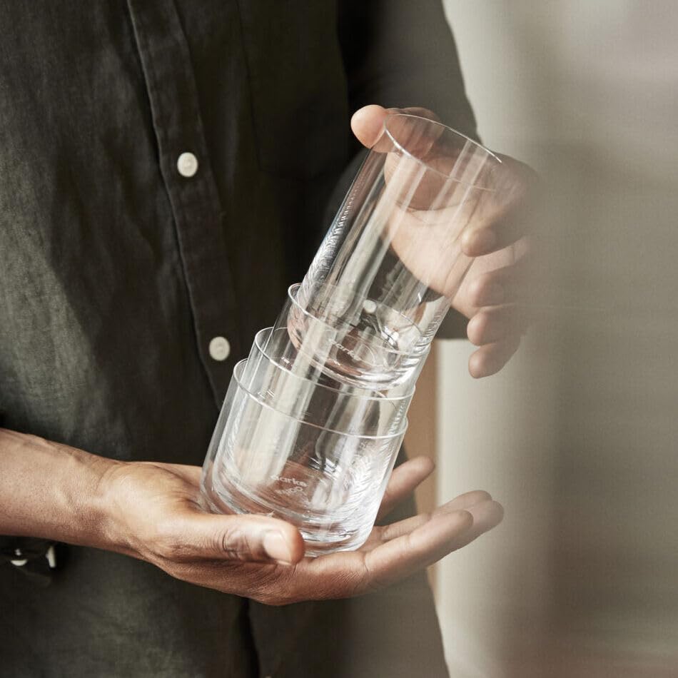 AARKE Glassware Nesting Glasses Set, Made with Premium Crystal Glass, Plastic-Free, Dishwasher Safe, Swedish Design, Sustainable Gift