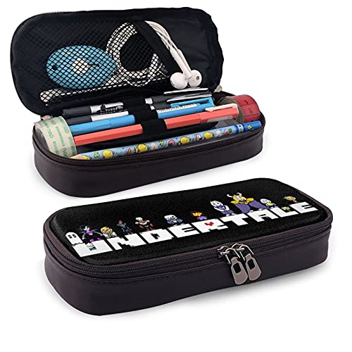 Undertale Pencil Case, Large Capacity, Multifunctional, Stylish Leather Pen Pouch, Simple Tool Pencil Case for Boys, Girls, and Kids, Suitable for Hig