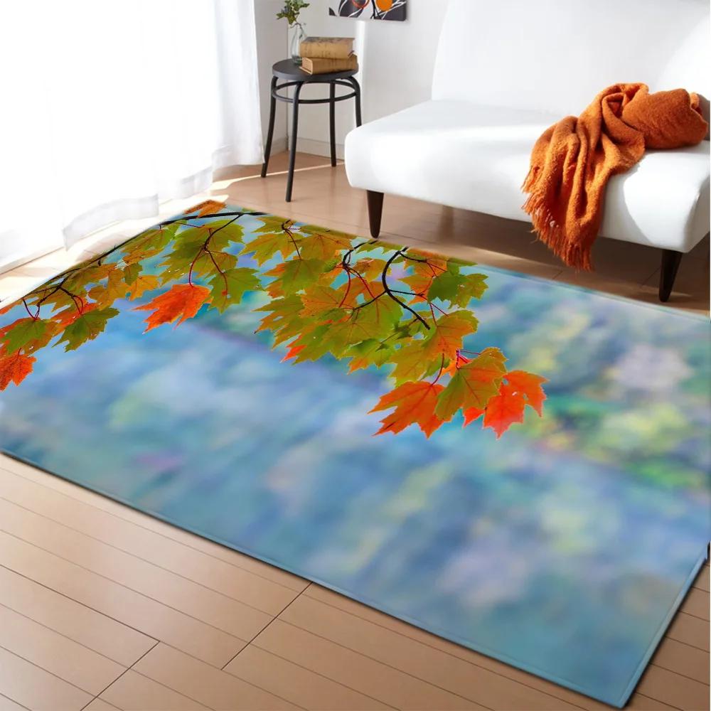 3D Print Poppies Flower Carpet Natural Scenery Floor Mat Sunlight Landscape Home Entrance Door Mat Living Room Rugs Bathroom Mat