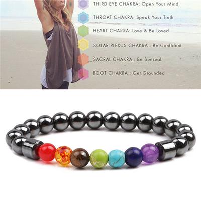 Bracelet en pierre naturelle colorée Bracelet à cercle unique Bracelet magnétique pour calculs biliaires noirs
