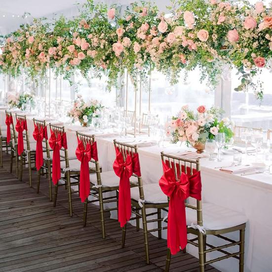 Table Runner Long Rectangle Smooth Fabric Machine Washable Solid Color Party Table Runner Wedding Banquet Supplies