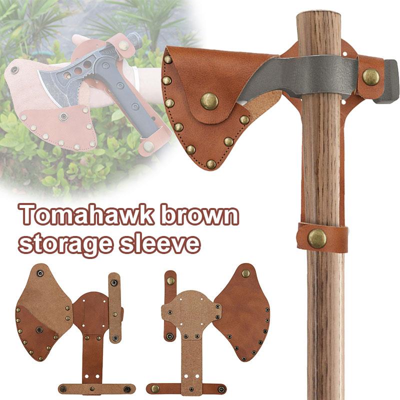Durable PU Leather Axe Sheath Portable Outdoor Camping Survival Hatchet Blade Protection Cover Garden Tools Waist Hanging Type