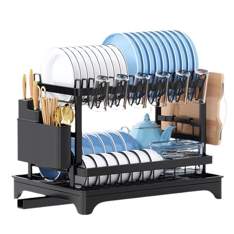 Cross-border Kitchen Dish & Cutlery Drying Rack - Countertop Bowl & Plate Storage