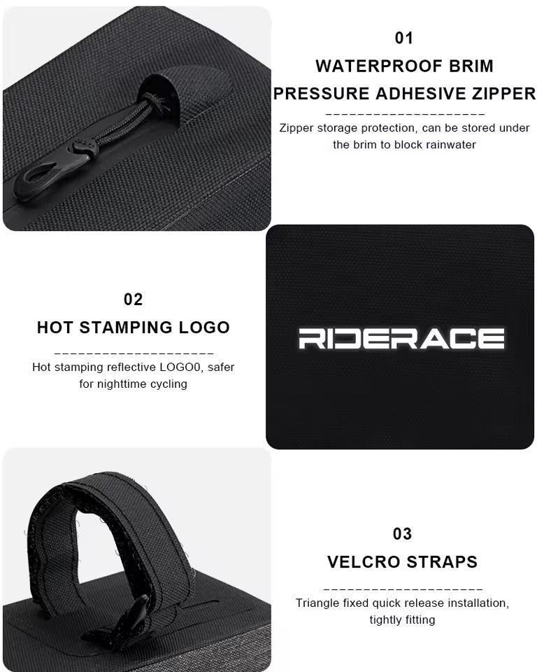 RIDERACE Bicycle Top Tube Bag Portable TPU Rainproof Waterproof MTB Gravel Bike Handlebar Front Bag Road Cycling Accessories