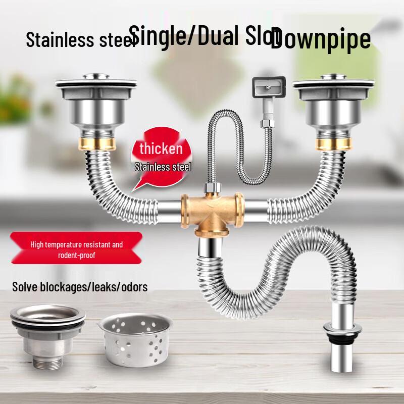 Sink Drain Pipe Double Sink Drainer