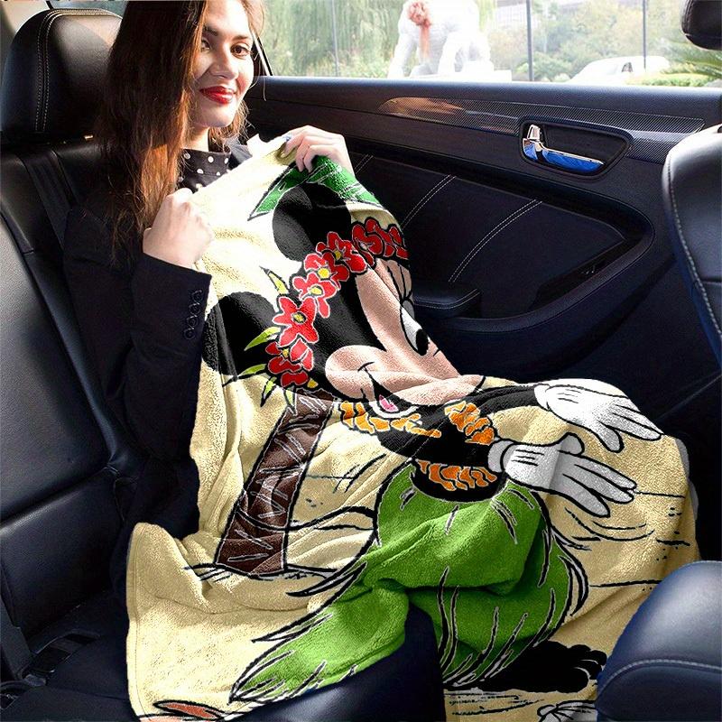 1pc Minnie Mouse Hawaiian Hula Girl Home Decor Throw Blanket Perfect for Couch, Bed, Travel