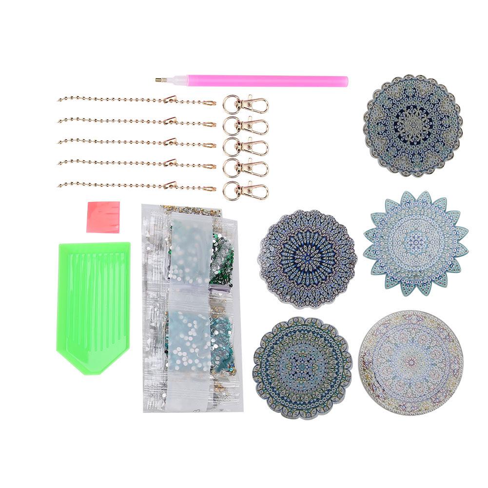 

Брелок для ключей своими руками, украшение для сумочки, серия «Мандала», поделки из стразов, 5 комплектов