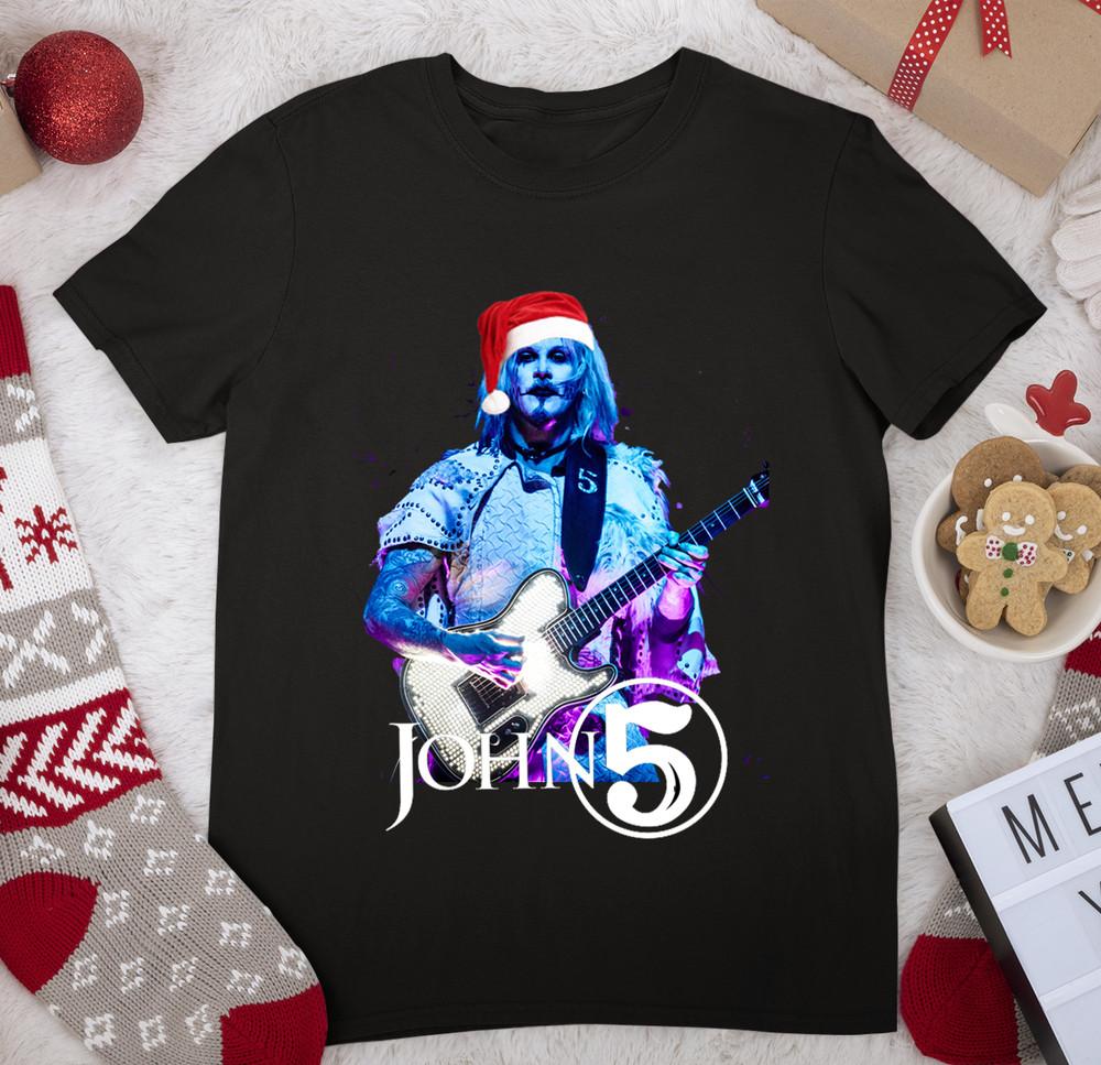 

NEW Santa John 5 Merry Christmas Short Sleeve Black All Size Shirt HE1308 Unisex T-Shirt M
