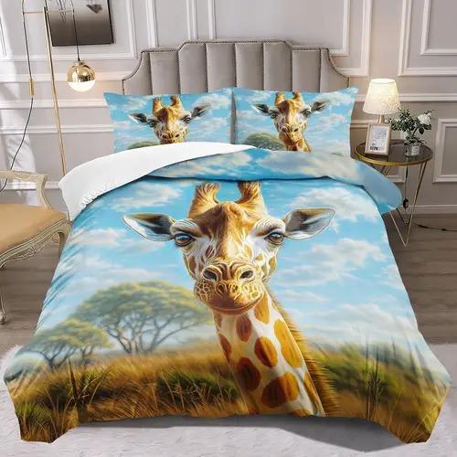 Comforter Giraffe Giraffe Background Theme Suitable For Children Kids And Adults Soft Warm Comfortable Breathable