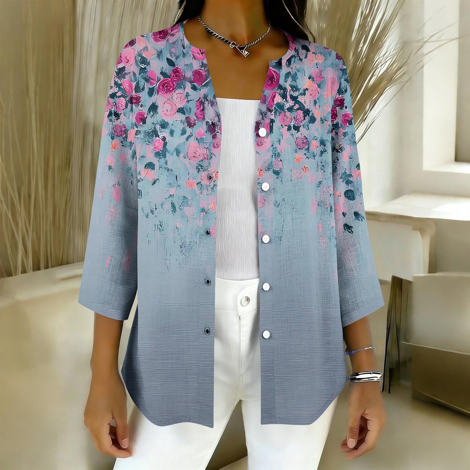 

Women s 3/4 Sleeve Shirts Graphic Tees Shirts Casual Basic Tops Pullovers L