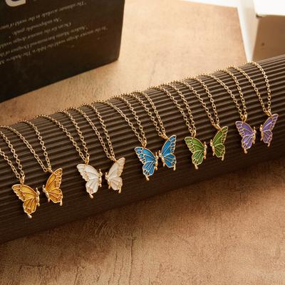 2 Teile/satz Hübsche Schwester Halskette Schmetterling Form Passenden Beziehung Baby Schmuck