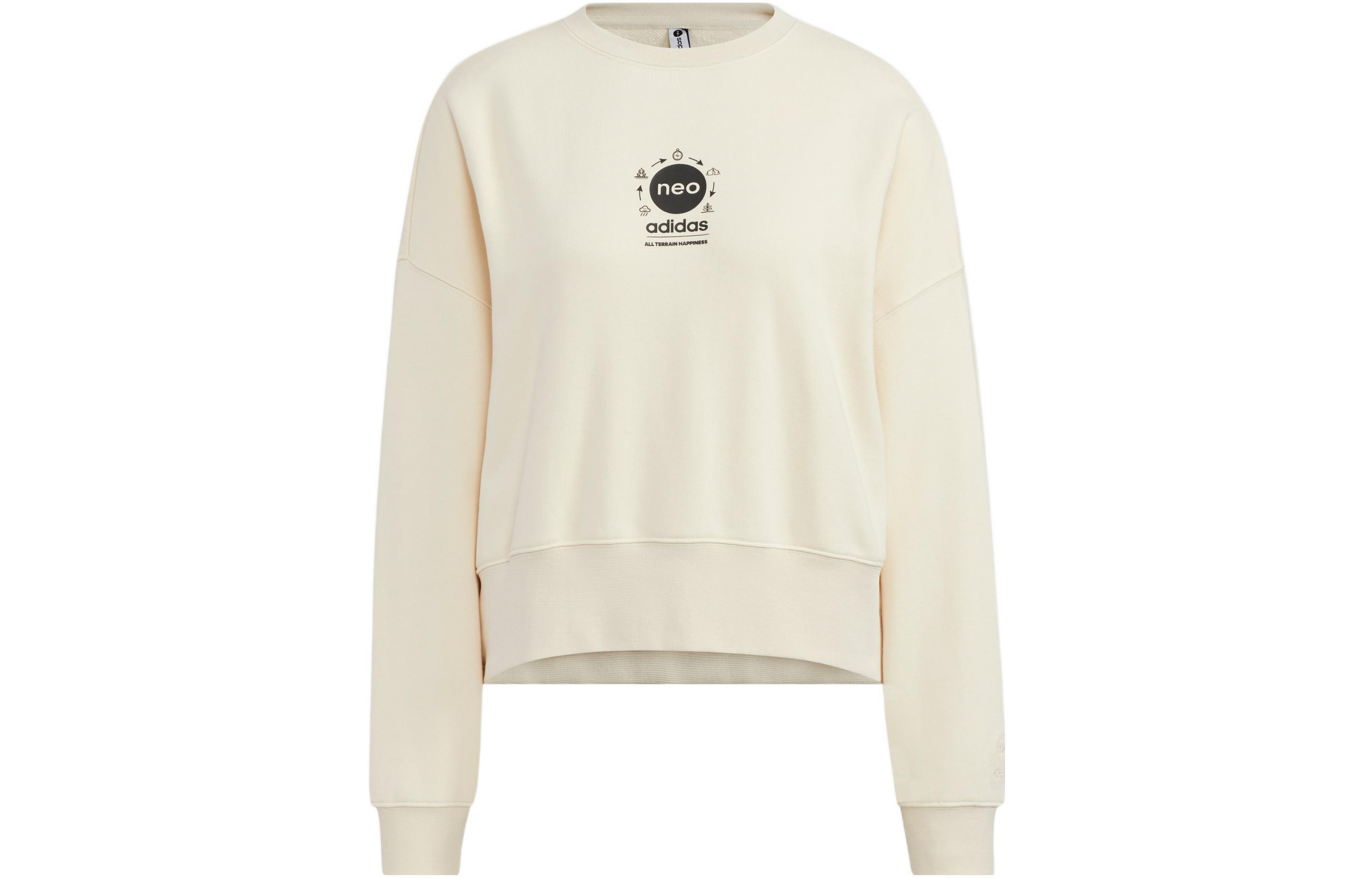 Adidas Neo Sweatshirts Women s White Crew Neck Moderate Regular HN2314 XL