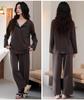 Women's Autumn Cotton Pajama Set with Chest Pad - Long Sleeve, Long Pants, Sporty Outdoor Homewear