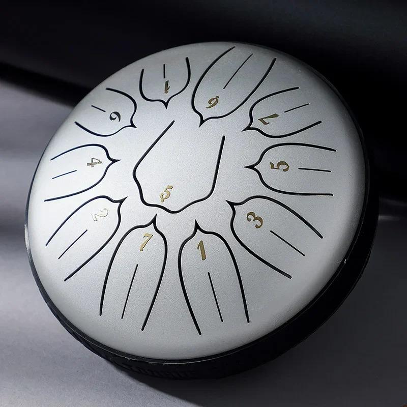 Portable Drum Professional Percussion Instrument 6 Inch 11 Note Meditation Sound Therapy Accessories Tongue Drums