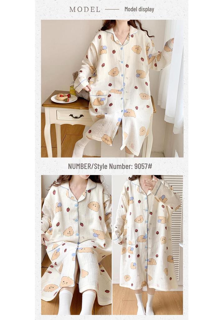 Frühling-Herbst Baumwolle Schwangerschaft Still Nachthemd Kleid für Schwangere Frauen