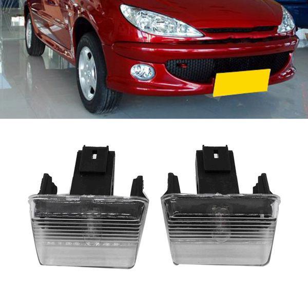 1 Pair ABS Rear License Plate Light Decor for Peugeot 2, As Pictured. None