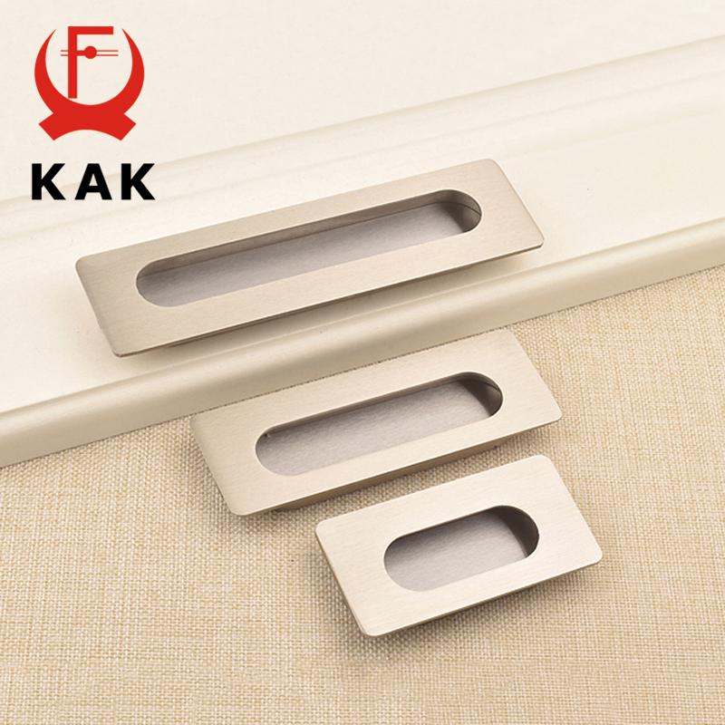 KAK Hidden Door Handles Zinc Alloy Tatami Recessed Pull Sliding Door Handles Bedroom Cabinet Handle Furniture Handle Hardware
