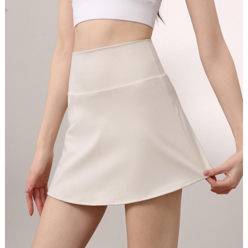 Summer high waist pocket sports skirt women s running anti-light yoga skirt fitness tennis skirt S