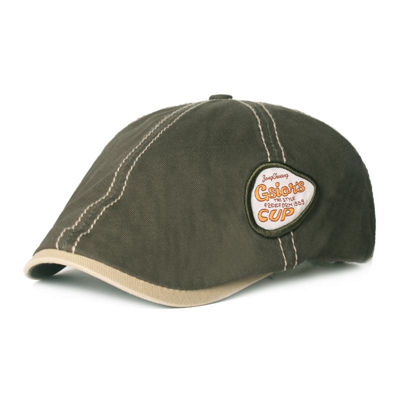 Bavlněný baret Pánská malířská čepice Newsboy čepice Klobouk Rybí kost Osmihranný klobouk