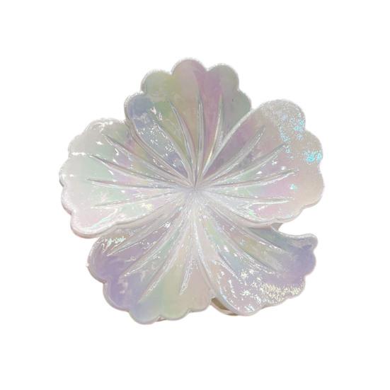 Women Hair Claw Flower Design Back Head Hair Clip Non-Slip Grip Bright Colors Shark Hair Claw Hair Accessory