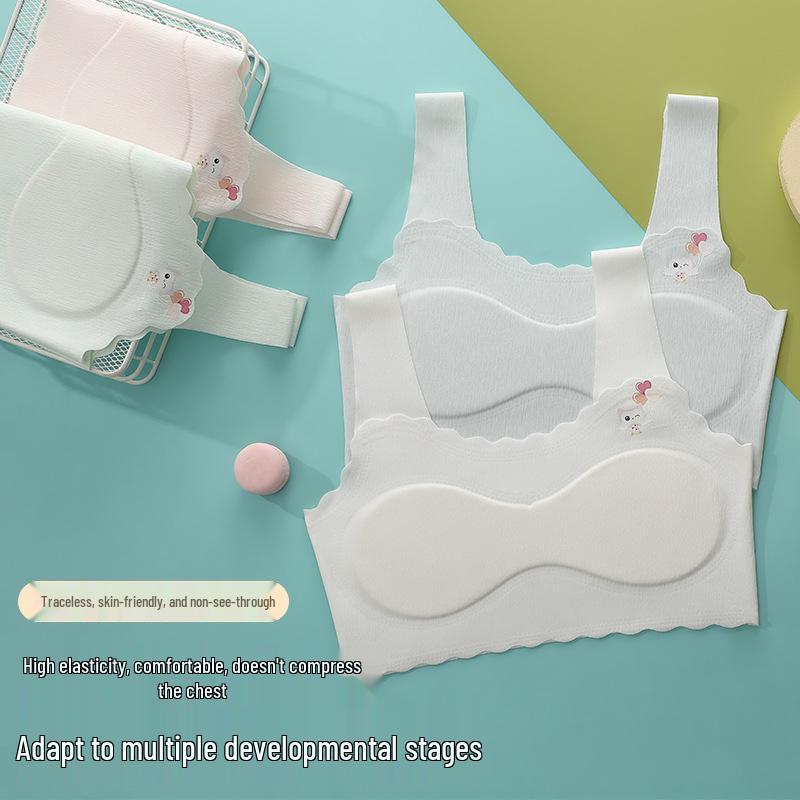 Ice Silk Girls' Training Bra - Junior High Sports Vest for Puberty