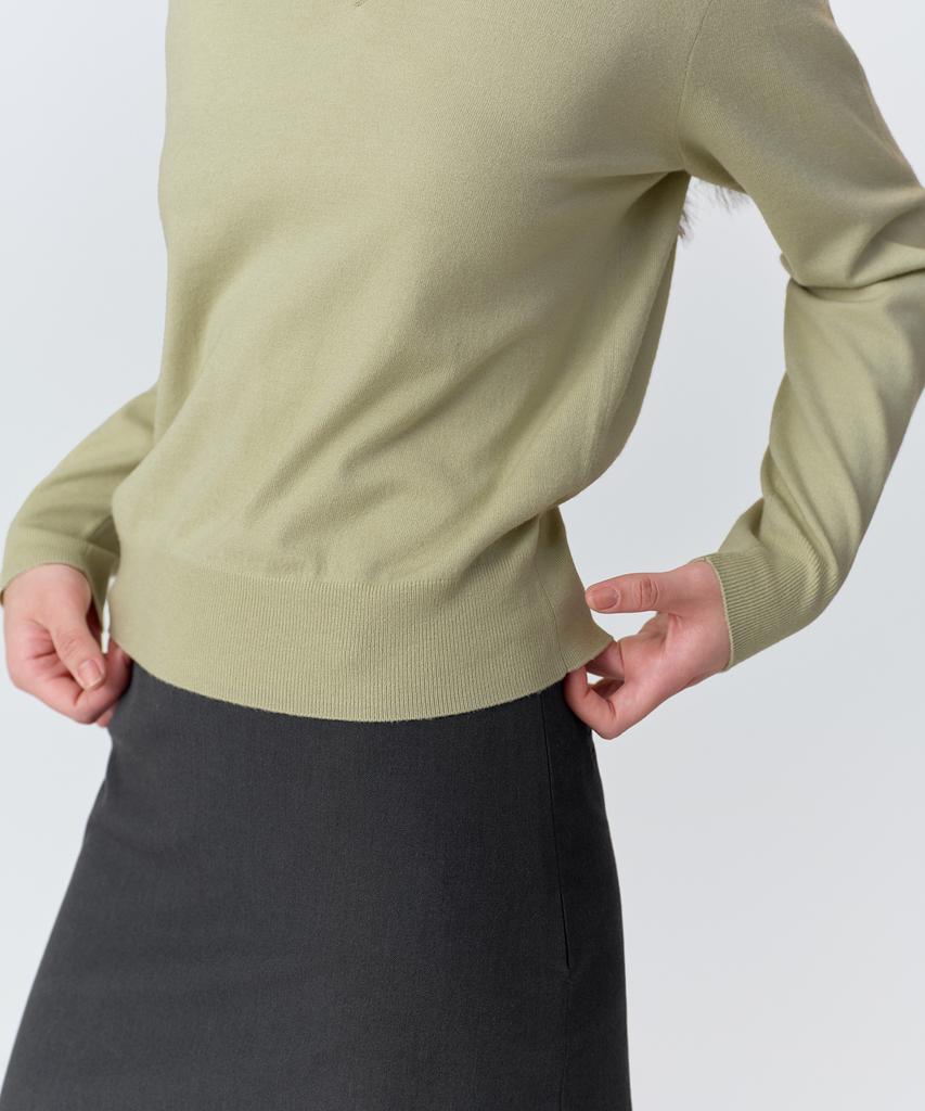 MUSINSA STANDARD WOMAN Women'S Essential V-Neck Knit [Pale Green]