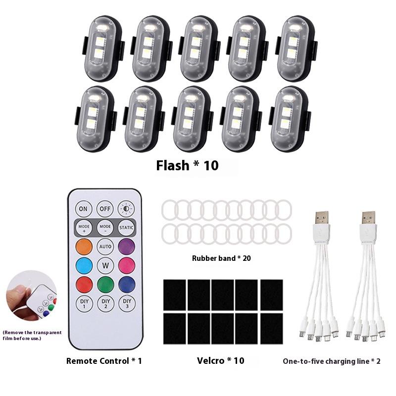 Wireless Remote Control Aircraft Light Car Motorcycle LED Eight Color Flashing Warning Light Drone Navigation Light