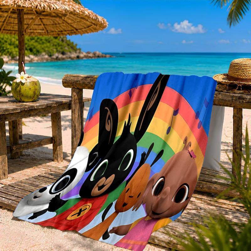 Rainbow Bing Friends Singing Beach Towel Microfiber Beach Towel, Lightweight and Quick-Dry, for Summer Travel, Swimming Pool Fan Birthday Gift