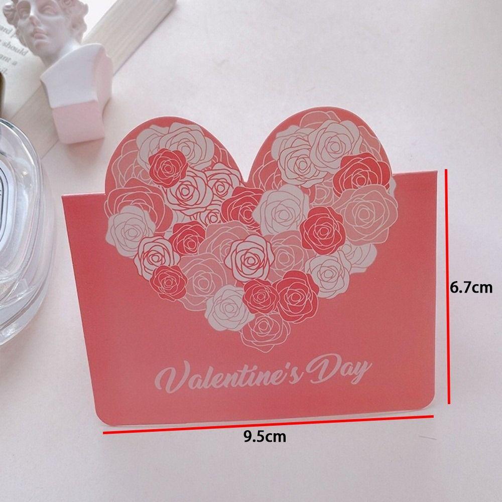 10Pcs New Heart-shaped Greeting Cards Handwritten Foldable Gift Card Blank Message Cards Valentines Day