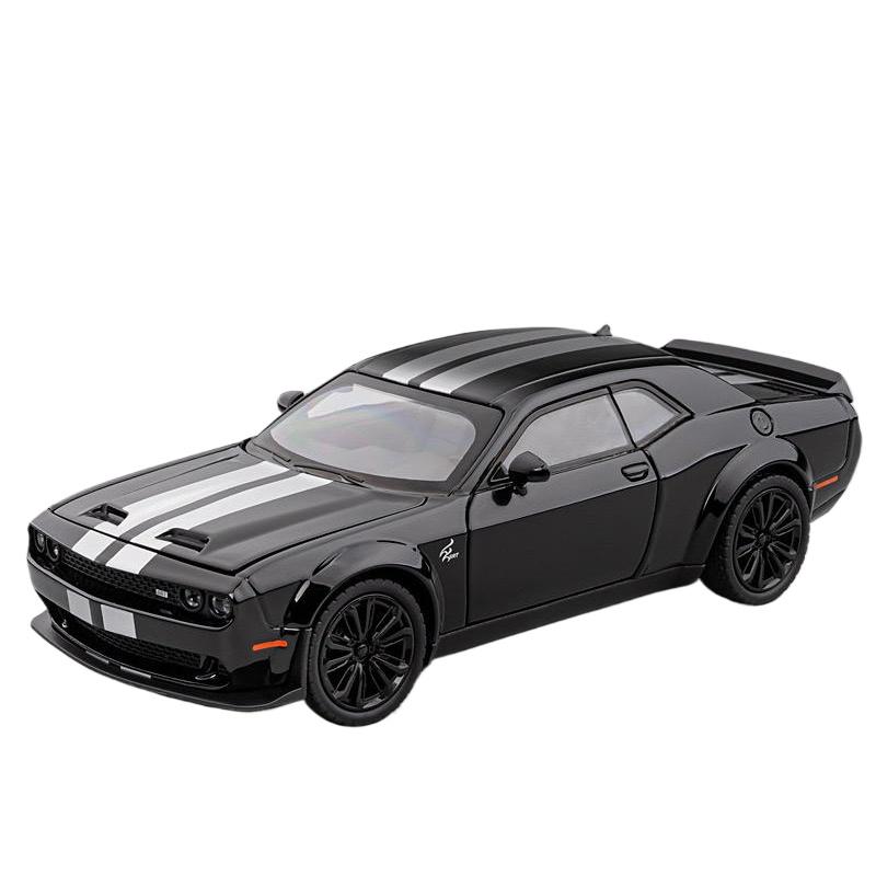 

1/22 Dodge Challenger SRT Hellcat Alloy Musle Car Модель литой металлической спортивной машины Модель автомобиля Звук Свет Детская игрушка в подарок чёрный