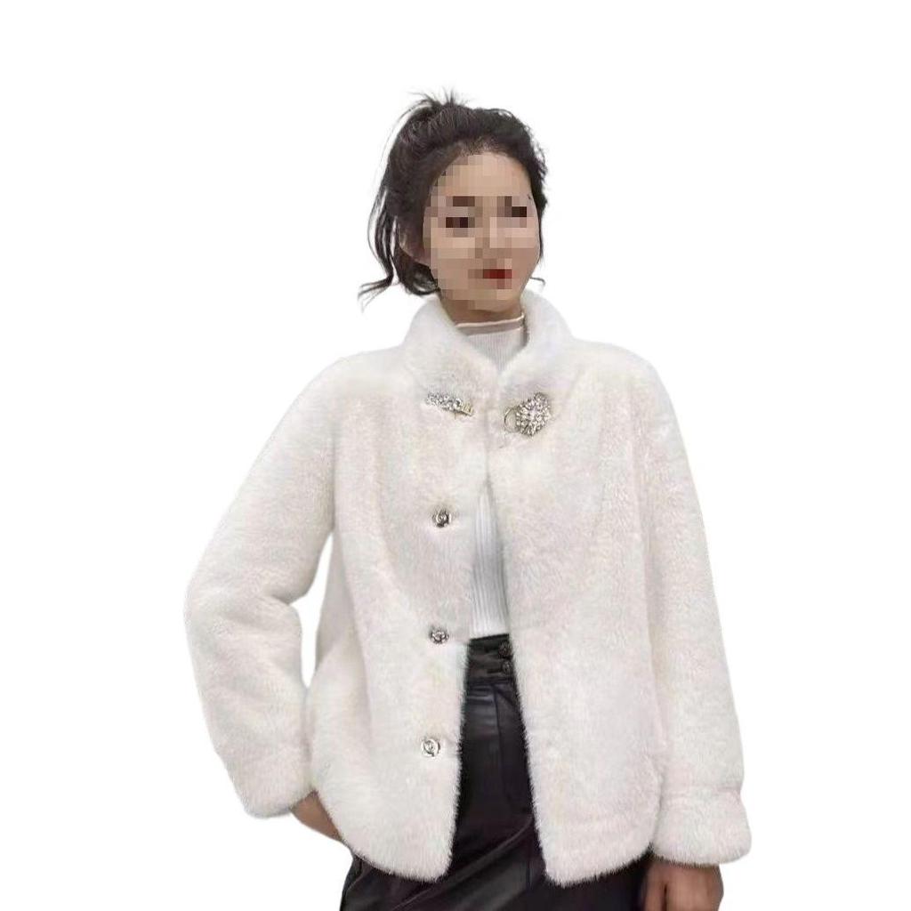 2025 Umweltfreundlicher Nerz-Samt Stehkragen Pelzmantel - Verdickter Herbst/Winter Stil