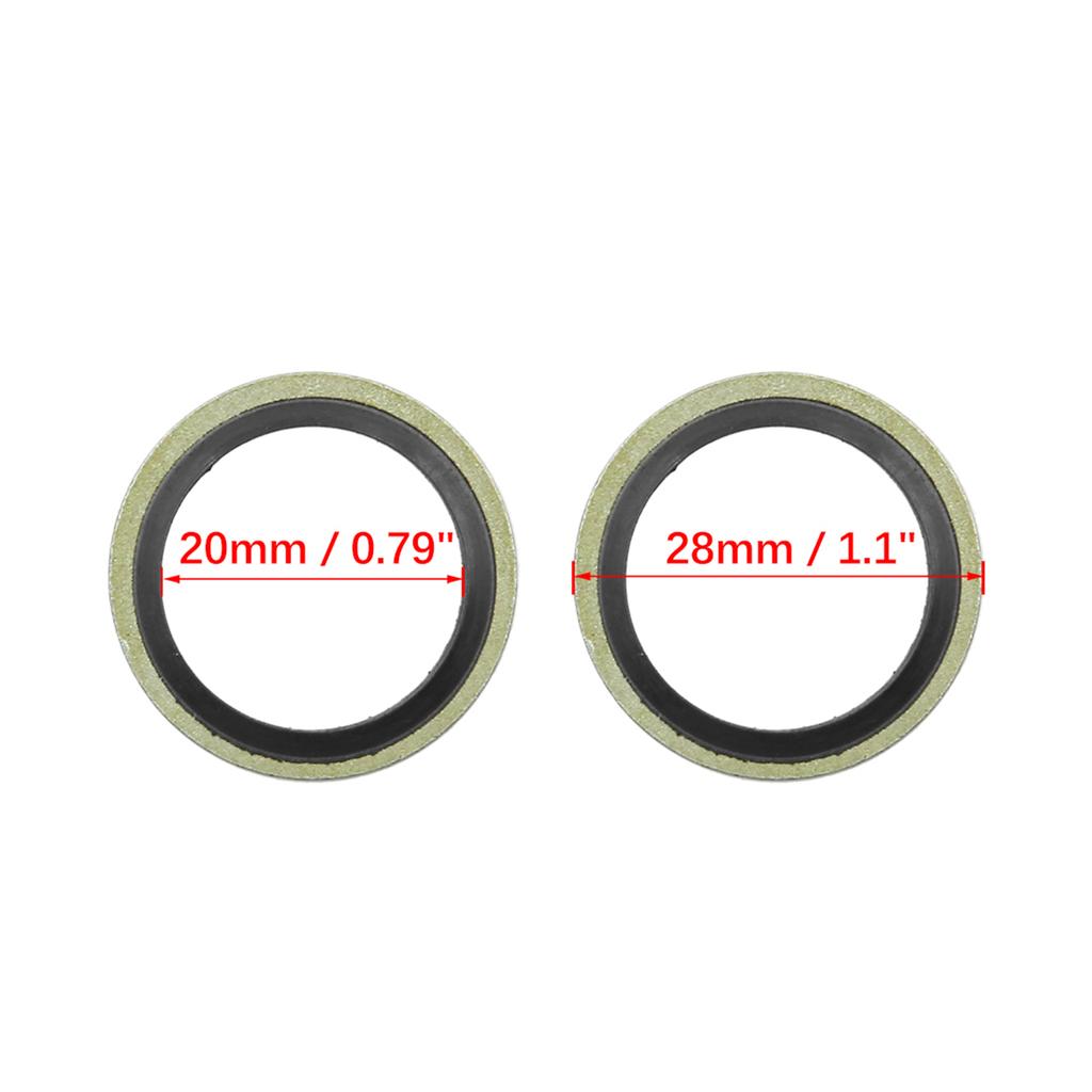 UXCELL 20pcs Universal Car Engine Oil Crush Washers Drain Plug Gaskets Copper Color Seal Rings Gasket Oil Pan Screw Washer