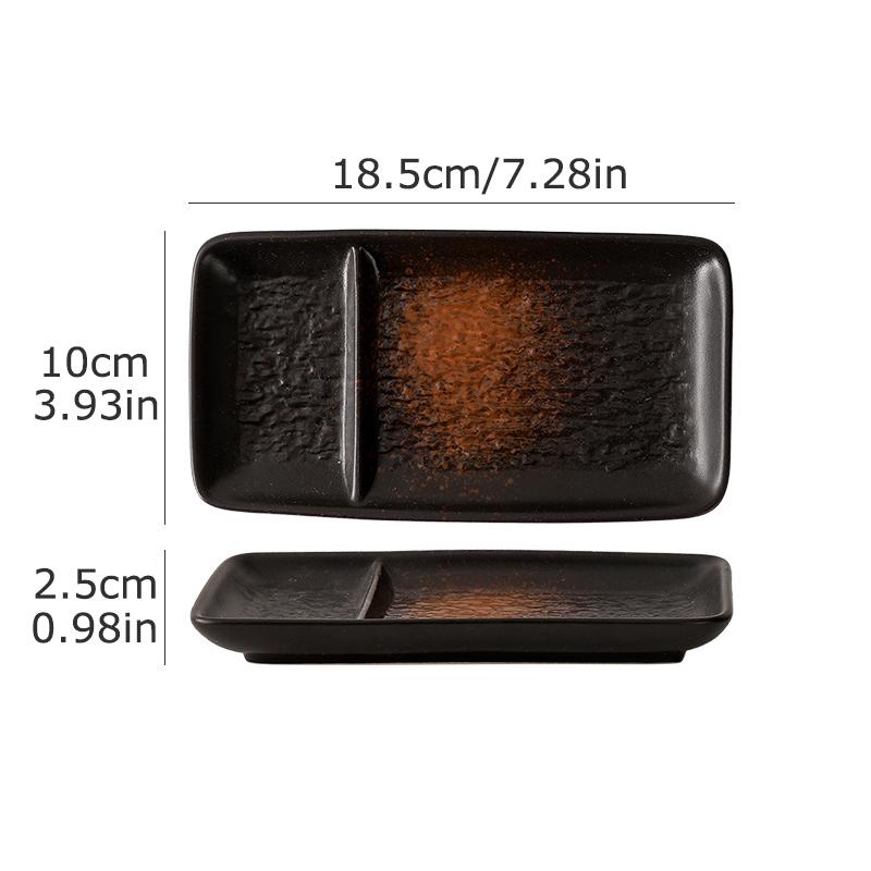 1PC Japanese Style Exquisite Plate Modern Sushi Tray Practical Ceramic Multi Compartment Plate