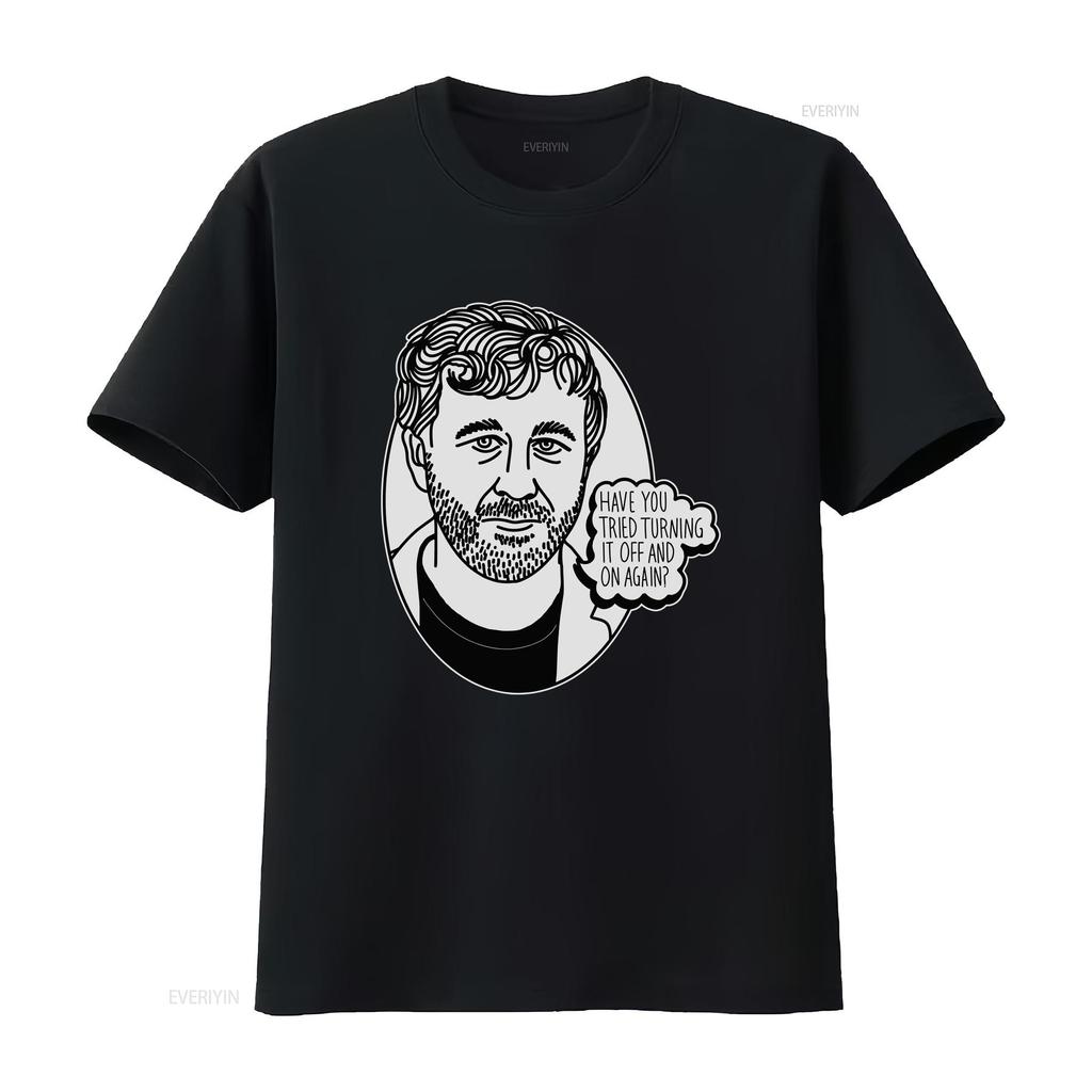 Cult Relevant IT Crowd T Shirt Roy Have You Tried Turning Off and On Again vintage Washed streetwear designer clothes Versatile