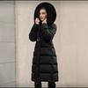 Winter New Cotton Clothes Women's Plus Long Over-knee Big Fur Collar Slim and Thin Belt Women's Cotton-padded Clothes