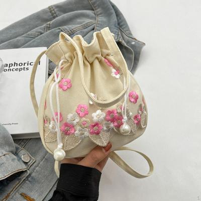 Hanfu Shoulder Bag Clutch Casual Bucket Handbag for Shopping Gift Picnic Wedding