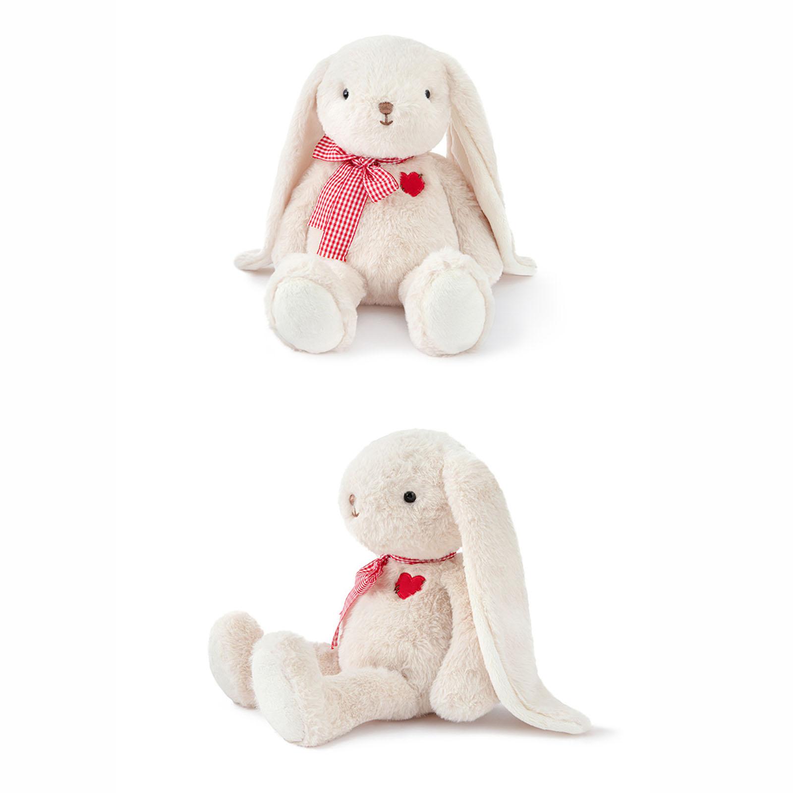 

25cm Adorable And Soothing Plush Bunny With Heart-Shaped Bow Tie, Perfect For Bedside Placement One Size белый