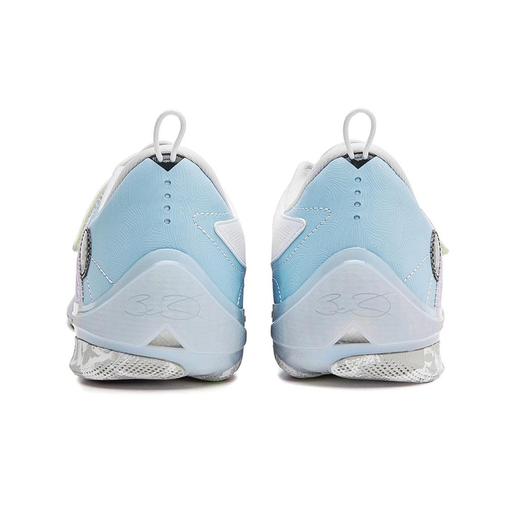 Li Ning Cushioning Abrasion Resistant Low Top Carbon Plate Basketball Shoes Men's White Purple Blue ABAU031-17