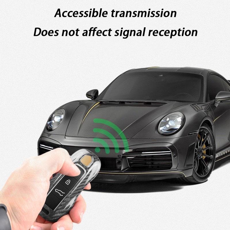 Real Carbon Fiber Key Fob Cover For Porsche 718 911 Carrera 918 Spyder Boxster 981 Cayenne 92A Cayman 981 For Macan Panamera