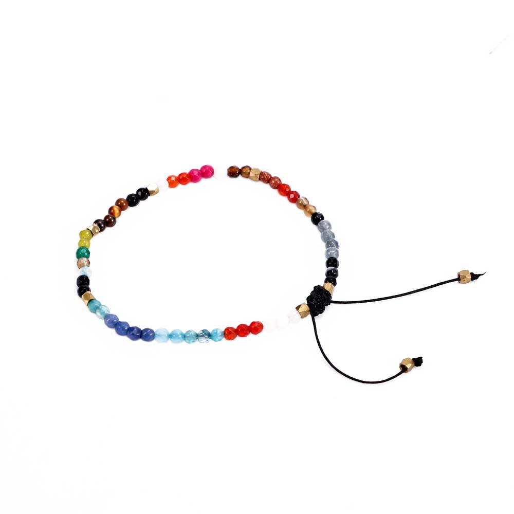 Simple Natural Crystal Yoga Reiki Lucky Stone 7 Chakra Bracelet 12 Constellation Beads Beaded