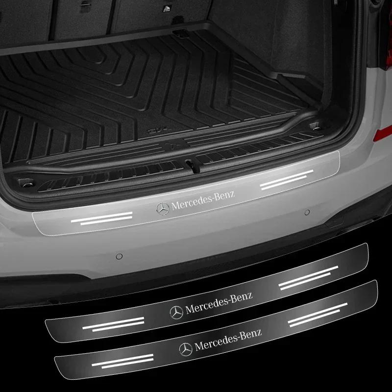 WVWGI1 Hot For AMG Car For Mercedes Benz AMG Car Trunk Rear Bumper Trim Guard Plate Protector Sticker For Mercedes Benz C180 C200 C260