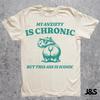 My Anxiety Is Chronic But This Ass Is Iconic, Unisex Shirt, Funny Mental Health T-Shirt, Raccoon Meme Shirt, Funny Gift For Her & Him