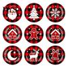 Kitchen Dining Table Accessories 9Pcs Christmas Wooden Coasters Set, Heat Resistant Cup Mats, Waterproof Pads for Round Protection Mats Home